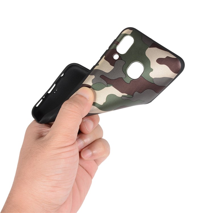 Camouflage Pattern Soft TPU Protective Back Case for Samsung Galaxy A20e - Green-4