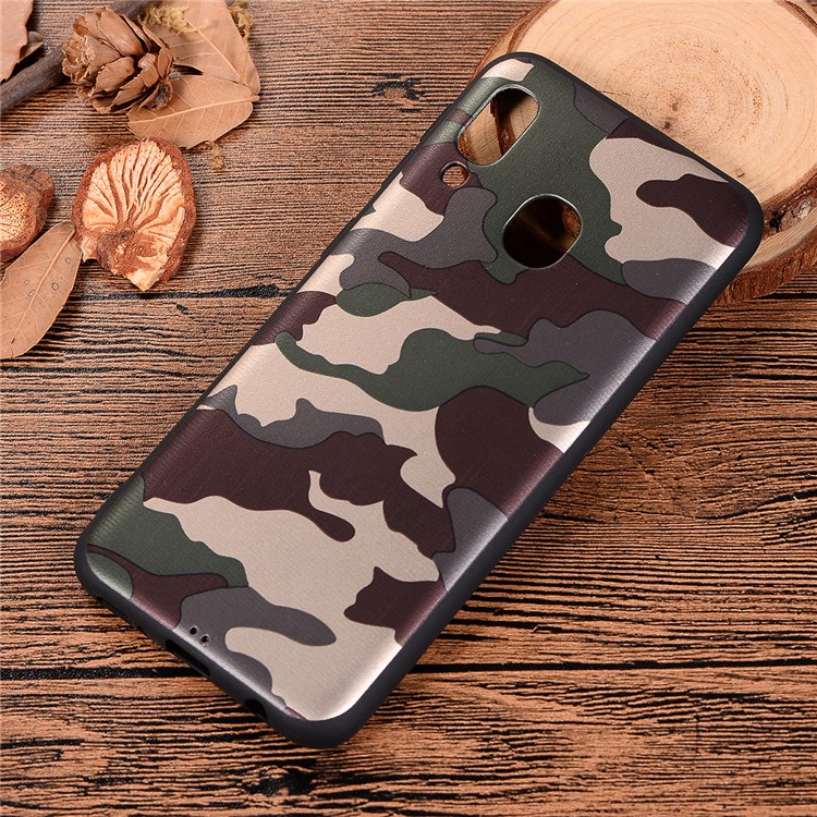 Camouflage Pattern Soft TPU Protective Back Case for Samsung Galaxy A20e - Green-5