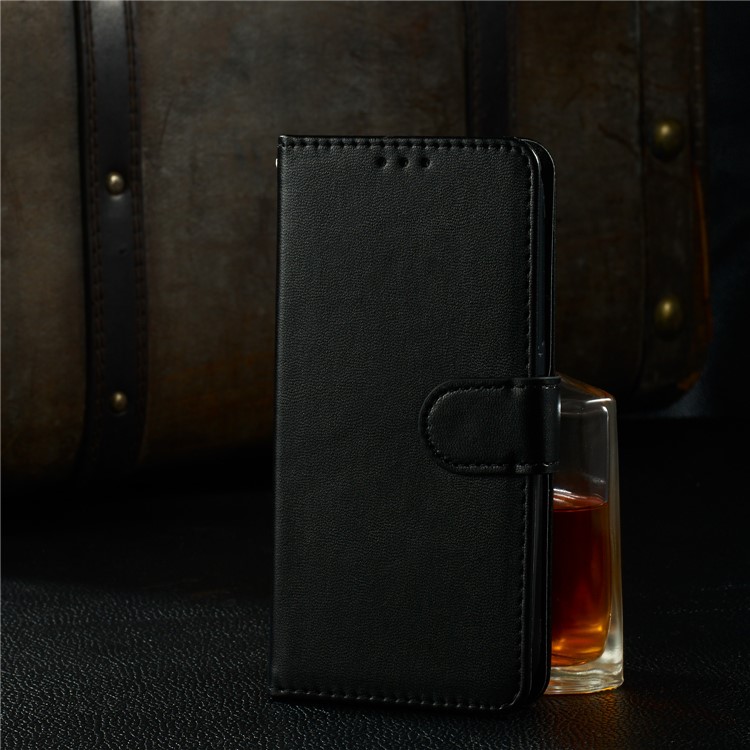 Solid Color Leather Wallet Stand Phone Case Cover for Samsung Galaxy M20 - Black-11