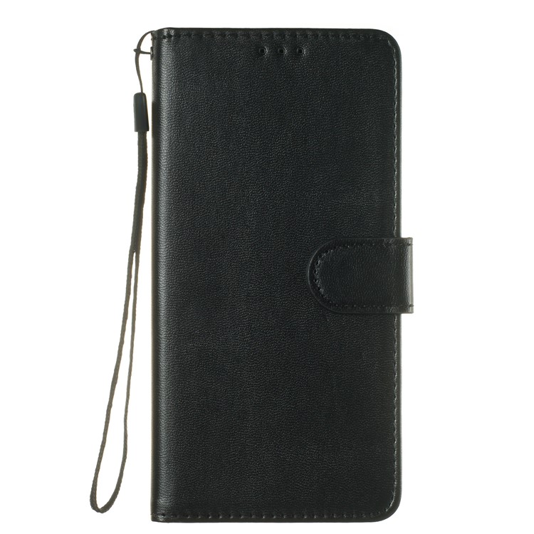 Solid Color Leather Wallet Stand Phone Case Cover for Samsung Galaxy M20 - Black-2