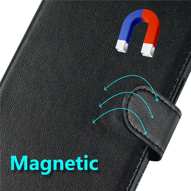 Solid Color Leather Wallet Stand Phone Case Cover for Samsung Galaxy M20 - Black-7