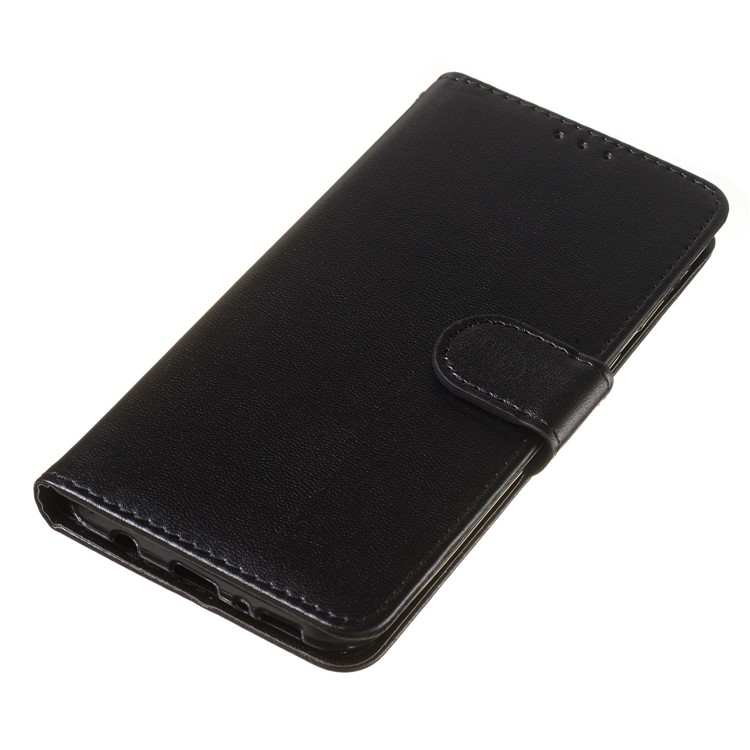 Solid Color Leather Wallet Stand Phone Case Cover for Samsung Galaxy M20 - Black-8