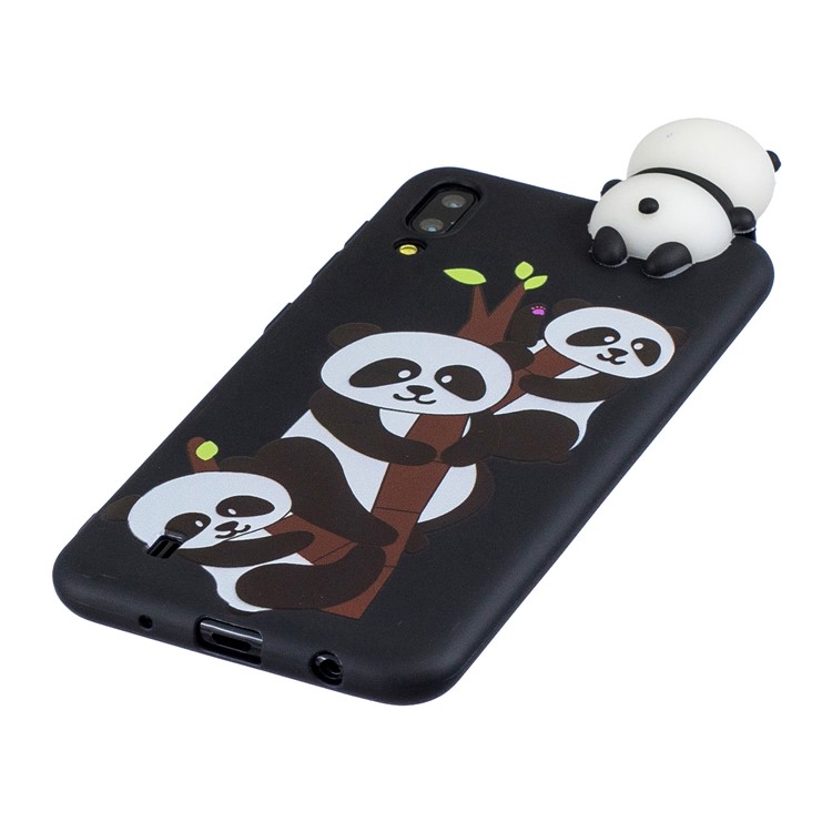3D Animal Doll Pattern TPU Gel Protective Phone Cover for Samsung Galaxy M10 - Three Pandas-4