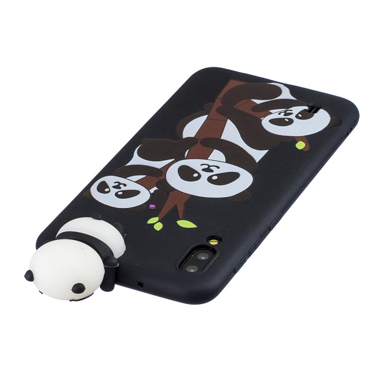 3D Animal Doll Pattern TPU Gel Protective Phone Cover for Samsung Galaxy M10 - Three Pandas-5