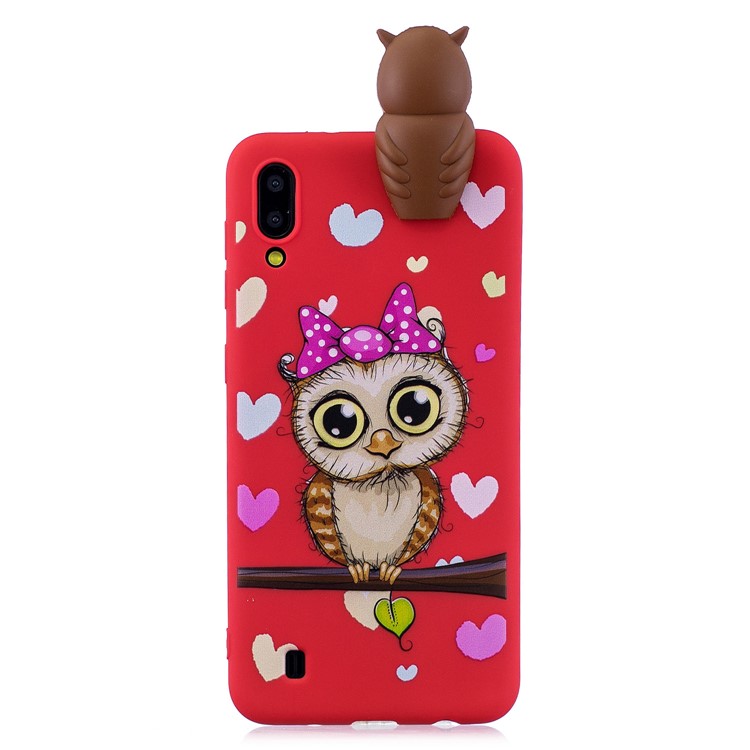 Cubierta Protectora Del Teléfono Del Animal De La Muñeca Del Gel TPU 3D Para Samsung Galaxy M10 - Búho Hembra-2