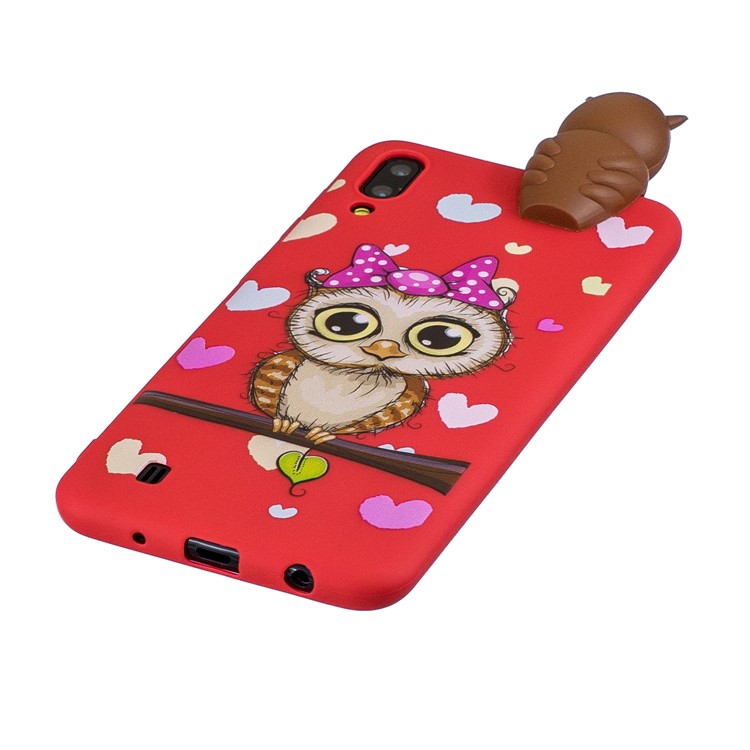 Cubierta Protectora Del Teléfono Del Animal De La Muñeca Del Gel TPU 3D Para Samsung Galaxy M10 - Búho Hembra-4