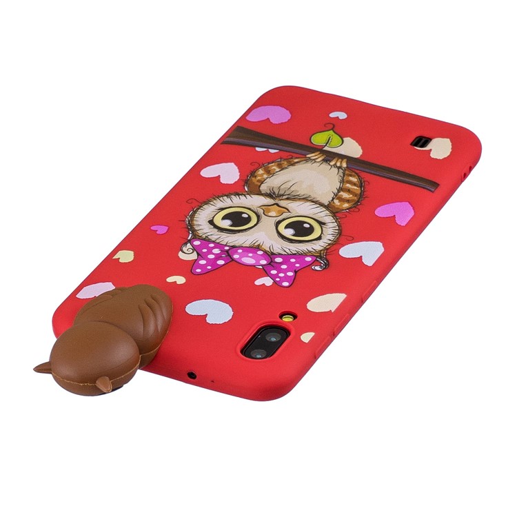 Cubierta Protectora Del Teléfono Del Animal De La Muñeca Del Gel TPU 3D Para Samsung Galaxy M10 - Búho Hembra-5