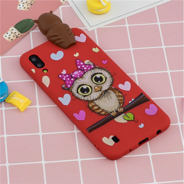 Cubierta Protectora Del Teléfono Del Animal De La Muñeca Del Gel TPU 3D Para Samsung Galaxy M10 - Búho Hembra-6