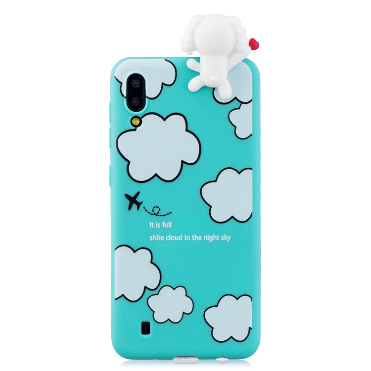 Cubierta Protectora Del Teléfono Del Animal De La Muñeca Del Gel TPU 3D Para Samsung Galaxy M10 - Nube Y Cachorro-2