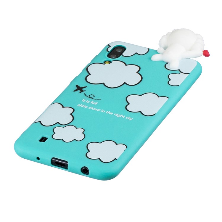 Cubierta Protectora Del Teléfono Del Animal De La Muñeca Del Gel TPU 3D Para Samsung Galaxy M10 - Nube Y Cachorro-4