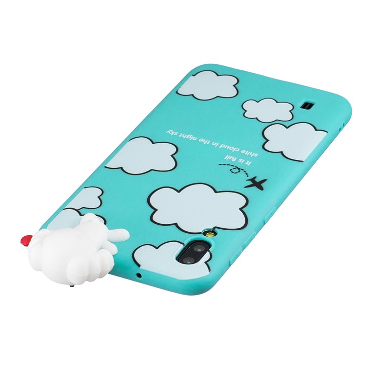 Cubierta Protectora Del Teléfono Del Animal De La Muñeca Del Gel TPU 3D Para Samsung Galaxy M10 - Nube Y Cachorro-5