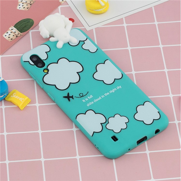 Cubierta Protectora Del Teléfono Del Animal De La Muñeca Del Gel TPU 3D Para Samsung Galaxy M10 - Nube Y Cachorro-6