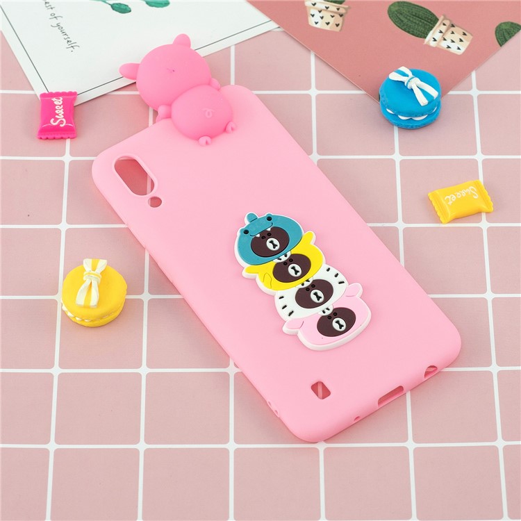 3D Animal Doll Pattern TPU Gel Protective Phone Cover for Samsung Galaxy M10 - Dressed Bear-6