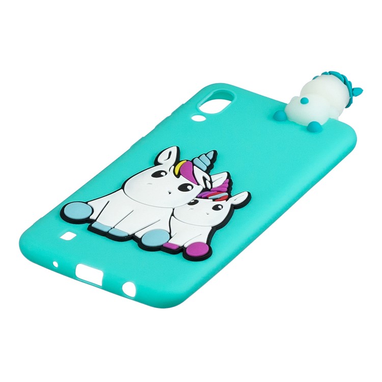 3D Modello Di Bambola Animale Custodia Protettiva In Gel TPU Per Samsung Galaxy M10 - Coppia Unicorni-4