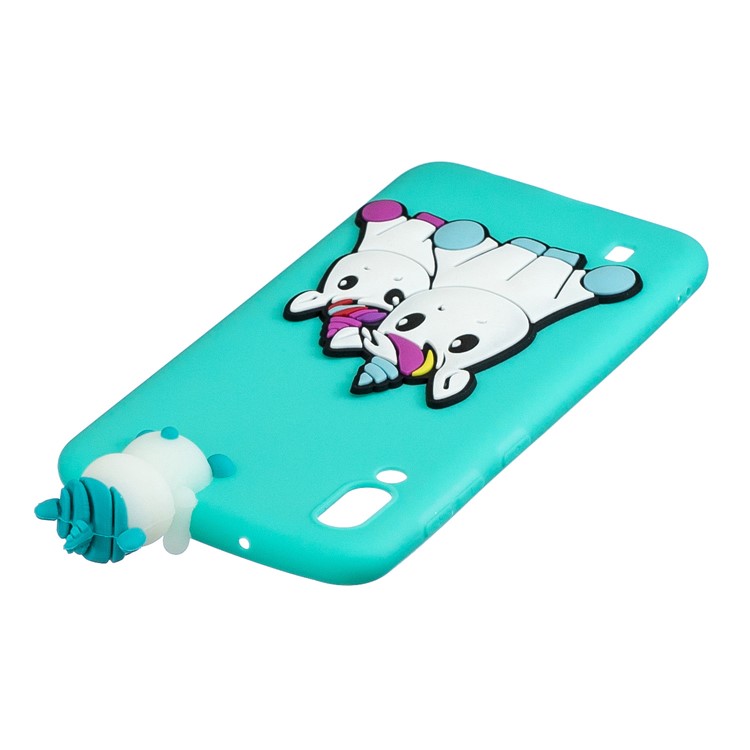 3D Modello Di Bambola Animale Custodia Protettiva In Gel TPU Per Samsung Galaxy M10 - Coppia Unicorni-5