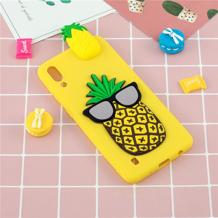 Cubierta Protectora Del Teléfono Del Animal De La Muñeca Del Gel TPU 3D Para Samsung Galaxy M10 - Piña-6