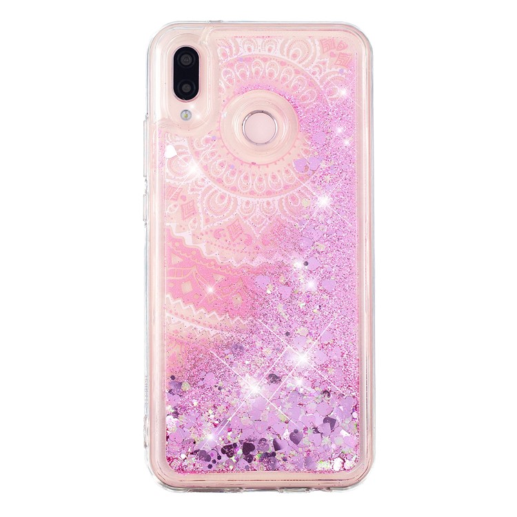 Moving Glitter Powder Sequins Patterned TPU Case for Samsung Galaxy M20 - Mandala-2