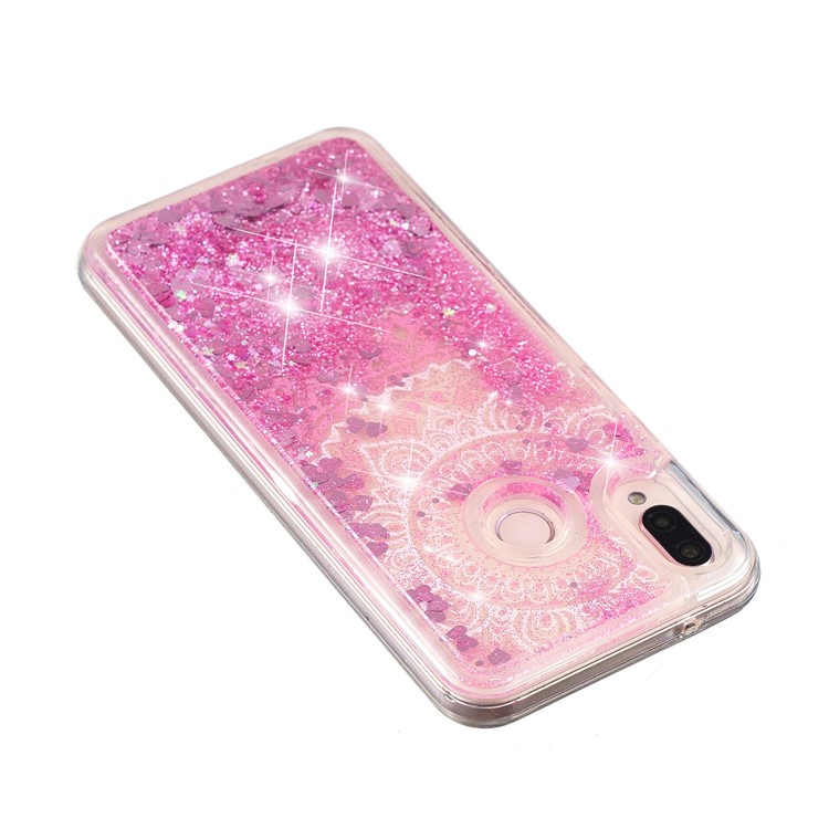 Moving Glitter Powder Sequins Patterned TPU Case for Samsung Galaxy M20 - Mandala-4
