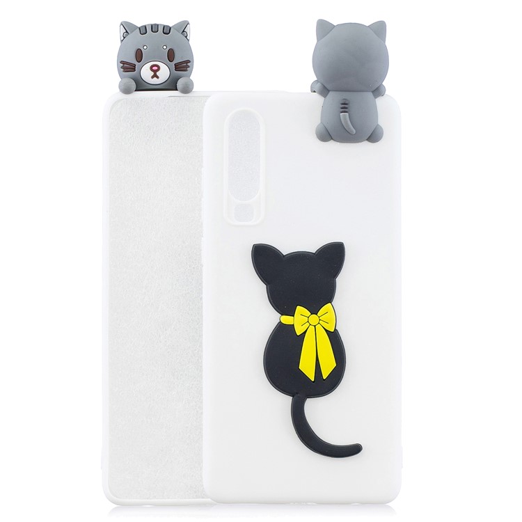 3D Animal Doll Pattern Soft TPU Phone Case for Samsung Galaxy A70 - Cat-1