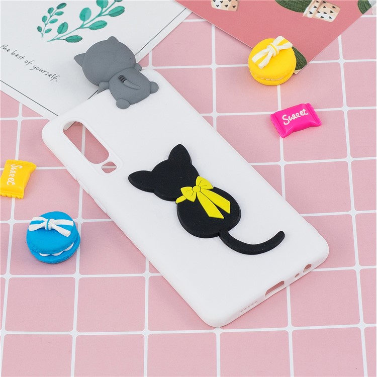 3D Animal Doll Pattern Soft TPU Phone Case for Samsung Galaxy A70 - Cat-6