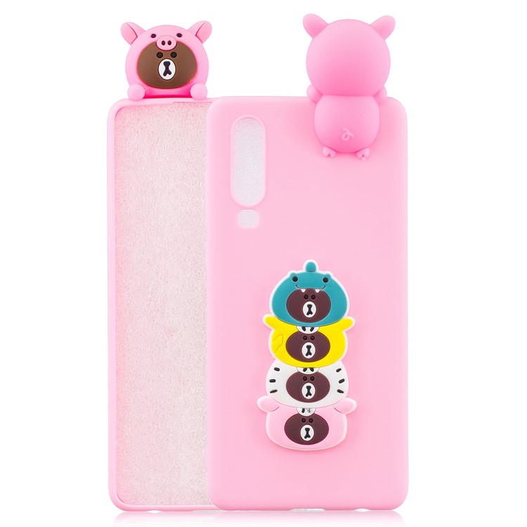 Etui En TPU Souple Motif Animalier En 3D Pour Samsung Galaxy A70 - Ours Habillés-1