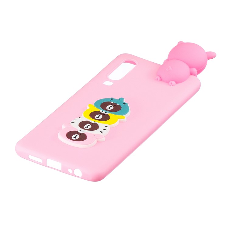 Etui En TPU Souple Motif Animalier En 3D Pour Samsung Galaxy A70 - Ours Habillés-5