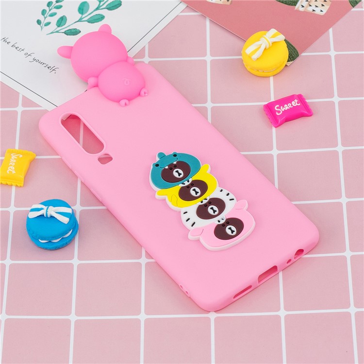 Etui En TPU Souple Motif Animalier En 3D Pour Samsung Galaxy A70 - Ours Habillés-7
