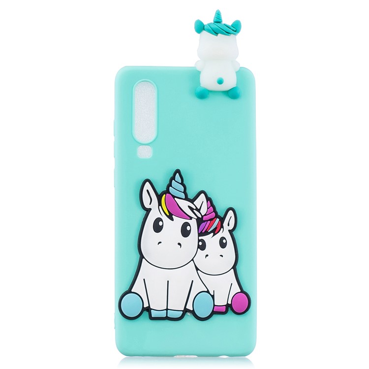 3D Animal Doll Pattern Soft TPU Phone Case for Samsung Galaxy A70 - Couple Unicorns-3