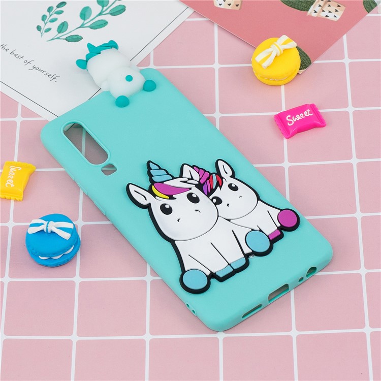 3D Animal Doll Pattern Soft TPU Phone Case for Samsung Galaxy A70 - Couple Unicorns-7
