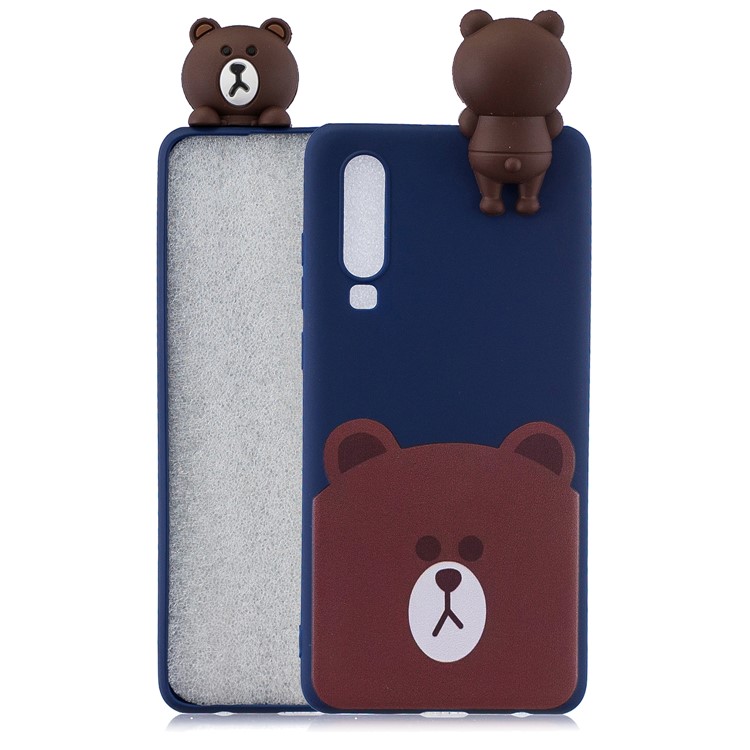 3D Animal Boneca Padrão Macio TPU Phone Case Para Samsung Galaxy A70 - Urso-1