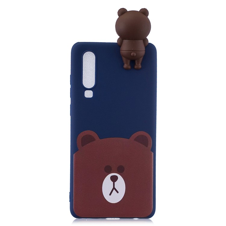 3D Animal Boneca Padrão Macio TPU Phone Case Para Samsung Galaxy A70 - Urso-2