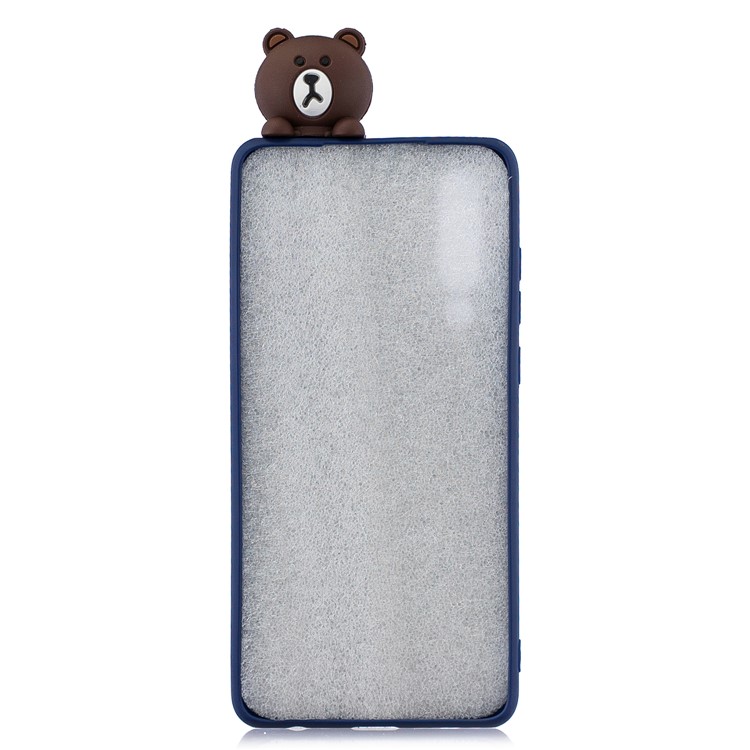 3D Animal Boneca Padrão Macio TPU Phone Case Para Samsung Galaxy A70 - Urso-3