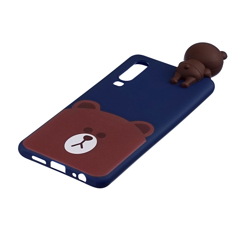 3D Animal Boneca Padrão Macio TPU Phone Case Para Samsung Galaxy A70 - Urso-4