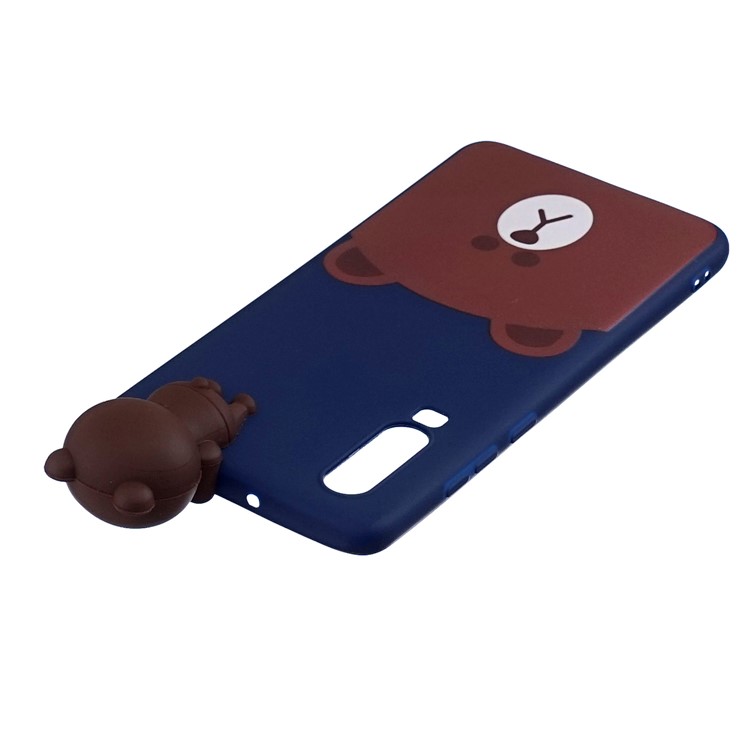 3D Animal Boneca Padrão Macio TPU Phone Case Para Samsung Galaxy A70 - Urso-5