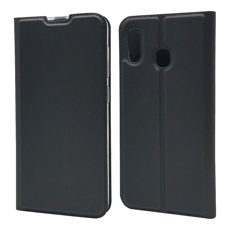 Magnetic Adsorption Leather Card Slot Case for Samsung Galaxy A30 / A20 - Black-2