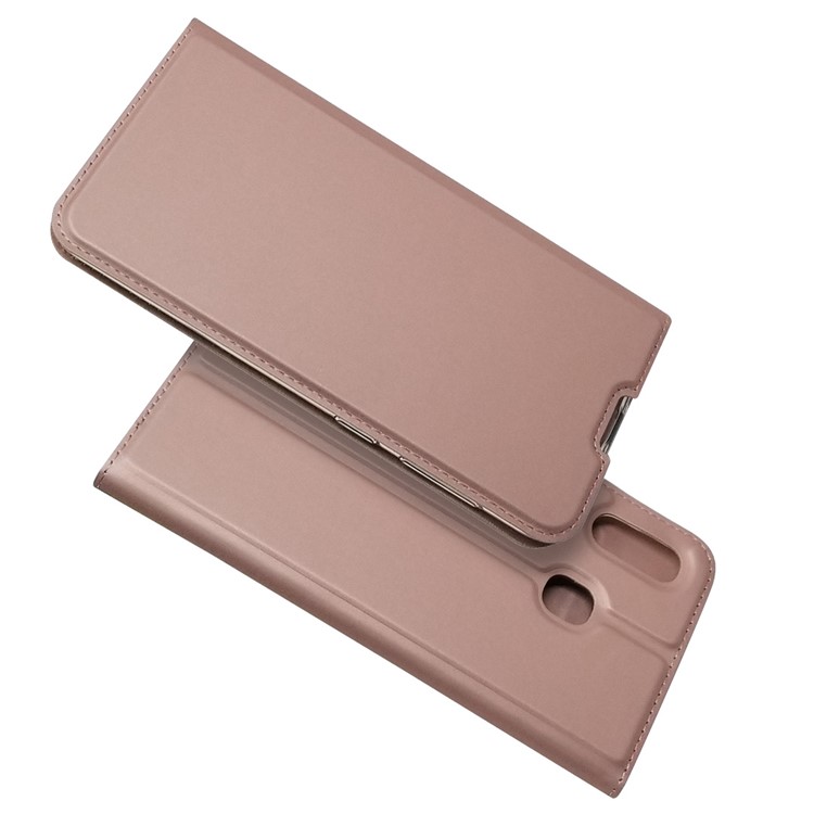 Magnetic Adsorption Leather Card Slot Case for Samsung Galaxy A30 / A20 - Rose Gold-1
