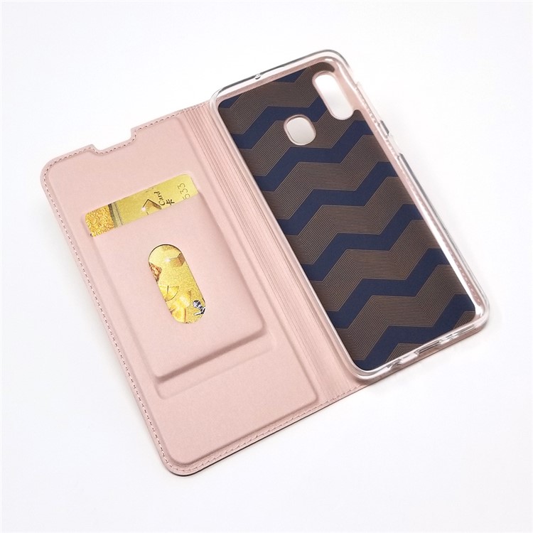 Magnetic Adsorption Leather Card Slot Case for Samsung Galaxy A30 / A20 - Rose Gold-8