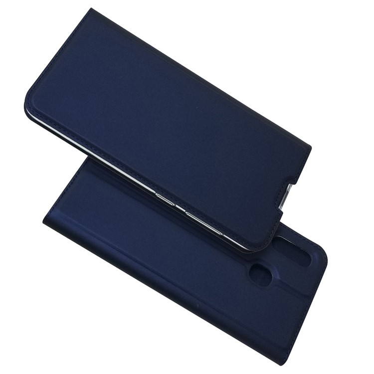 Magnetic Adsorption Leather Card Slot Case for Samsung Galaxy A30 / A20 - Blue-1
