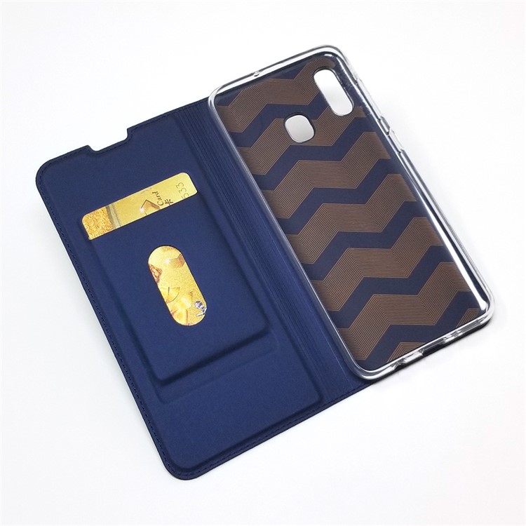 Magnetic Adsorption Leather Card Slot Case for Samsung Galaxy A30 / A20 - Blue-8