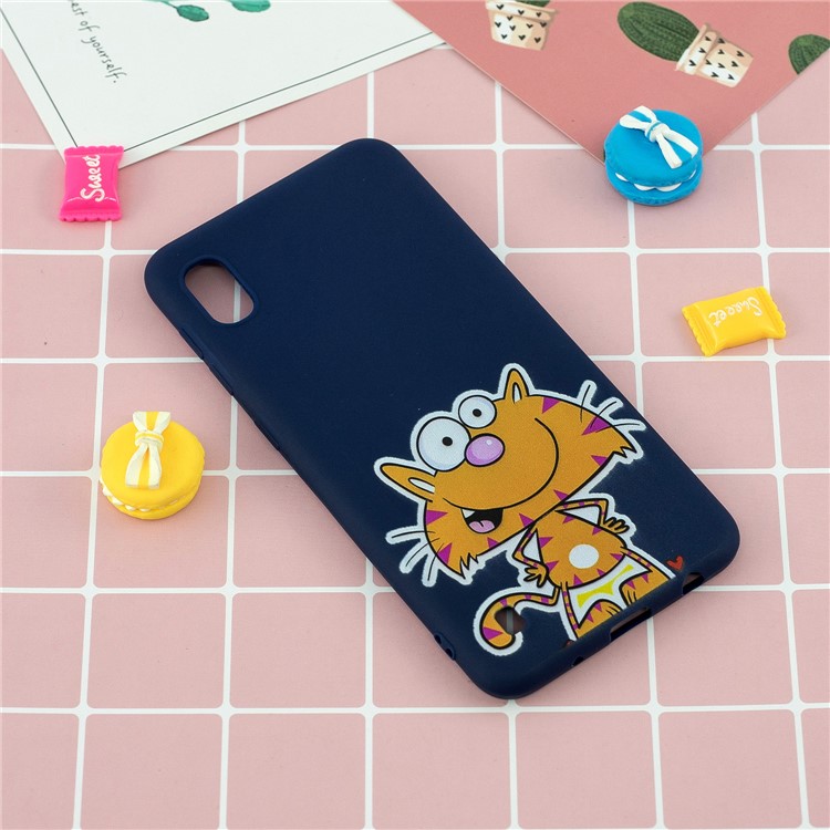 Pattern Printing Soft TPU Gel Protective Case with Silicone Strap for Samsung Galaxy A10 - Cyan-9