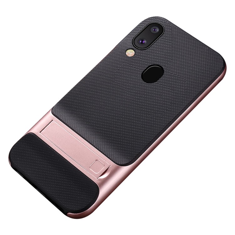 

ELEGANCE Netting Pattern TPU + PC Hybrid Case with Kickstand for Samsung Galaxy M20 - Rose Gold, Galaxy M20