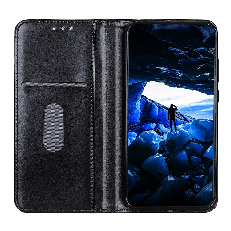 Auto-absorbed Split Leather Wallet Case for Samsung Galaxy S10 5G - Black-6