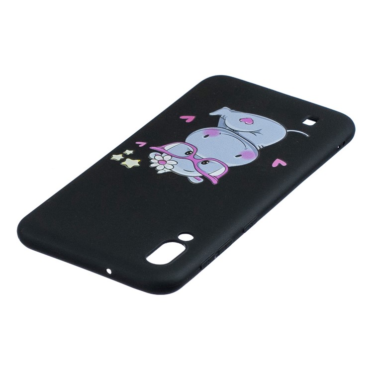 Pattern Printing TPU Gel Protective Case with Silicone Strap for Samsung Galaxy M10 - Black-6