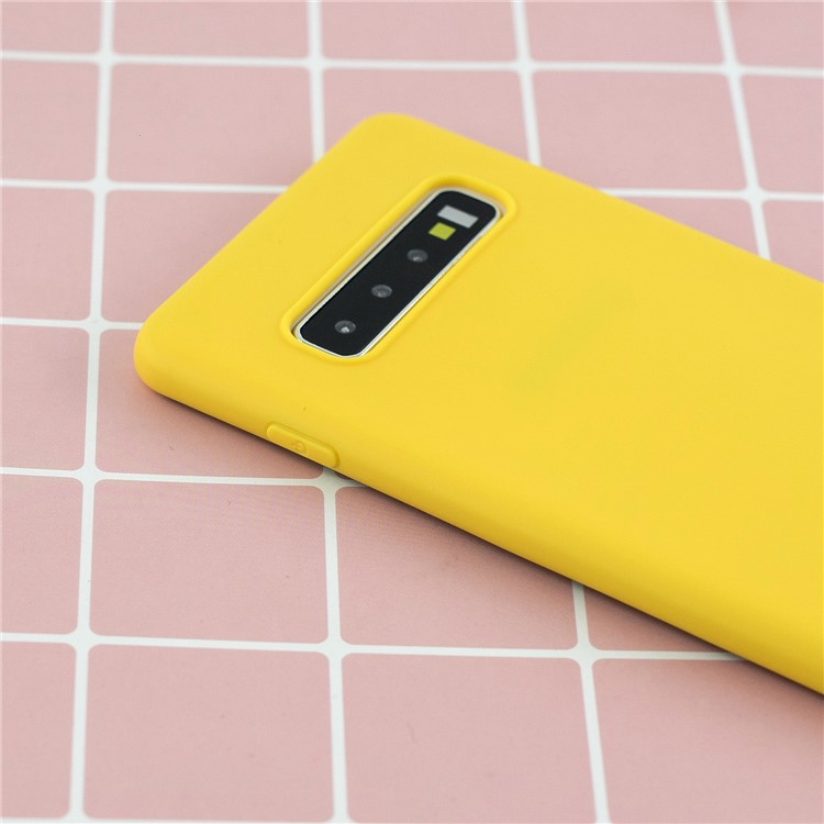 Pattern Printing TPU Gel Protective Case with Silicone Strap for Samsung Galaxy S10 5G- Yellow-11