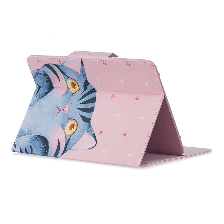 Universal Patterned 8-inch PU Leather Tablet Protective Case for Huawei MediaPad T3 8.0 / Samsung Galaxy Tab A 8.0 etc - Touching Face Cat-4