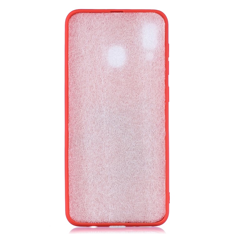 Pattern Printing Soft TPU Gel Protective Cover with Silicone Strap for Samsung Galaxy A40 - Red-4