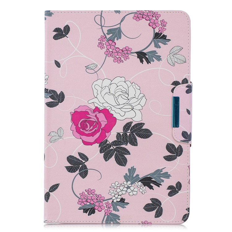 Universal Patterned 7-inch PU Leather Wallet Stand Tablet Case for Samsung Galaxy Tab A 7.0 / Huawei MediaPad M2 7.0 etc - Flowers-2