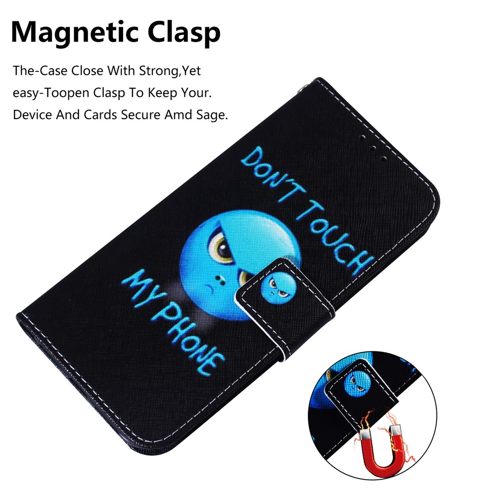 Pattern Printing Leather Wallet Case for Samsung Galaxy A20e - Do not Touch My Phone-4