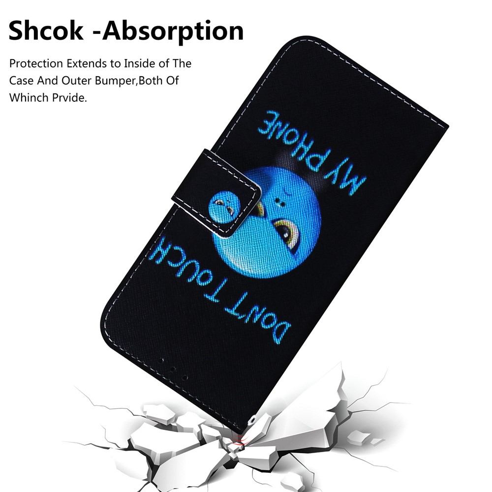 Pattern Printing Leather Wallet Case for Samsung Galaxy A20e - Do not Touch My Phone-5