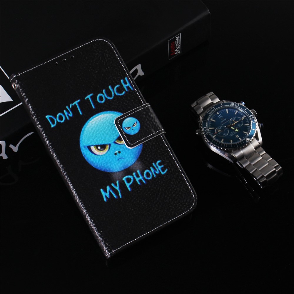 Pattern Printing Leather Wallet Case for Samsung Galaxy A20e - Do not Touch My Phone-9